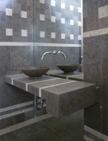 GREY BATHROOM LIMESTONE